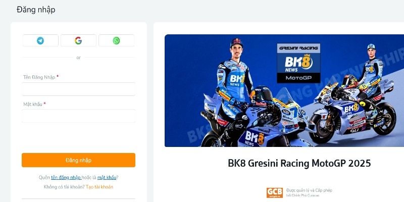 Bảo mật tài khoản BK8 khi truy cập