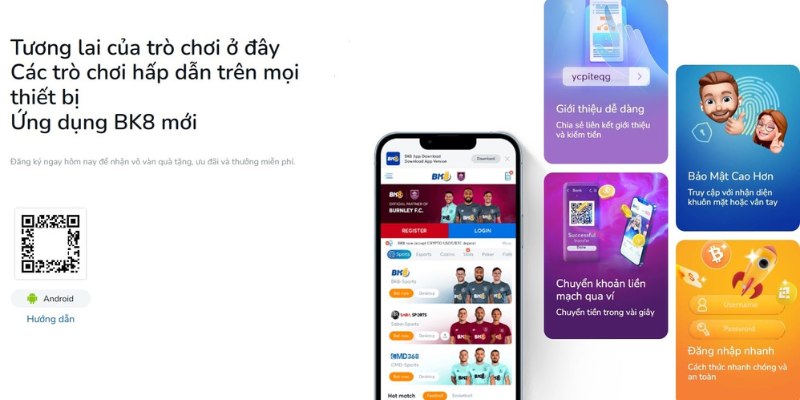 Hướng dẫn tải app BK8 về điện thoại Android